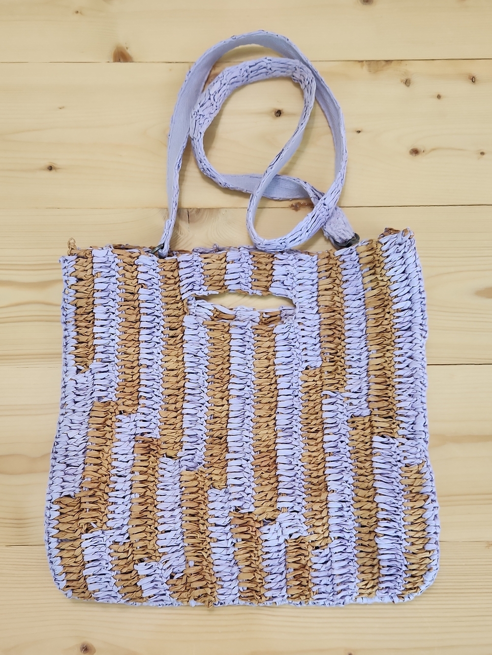 Free People Brunch Date Woven Straw Convertible Crossbody Clutch Bag Purple Tan - Picture 4 of 17